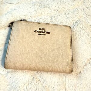 Coach Beige Textured Wallet
